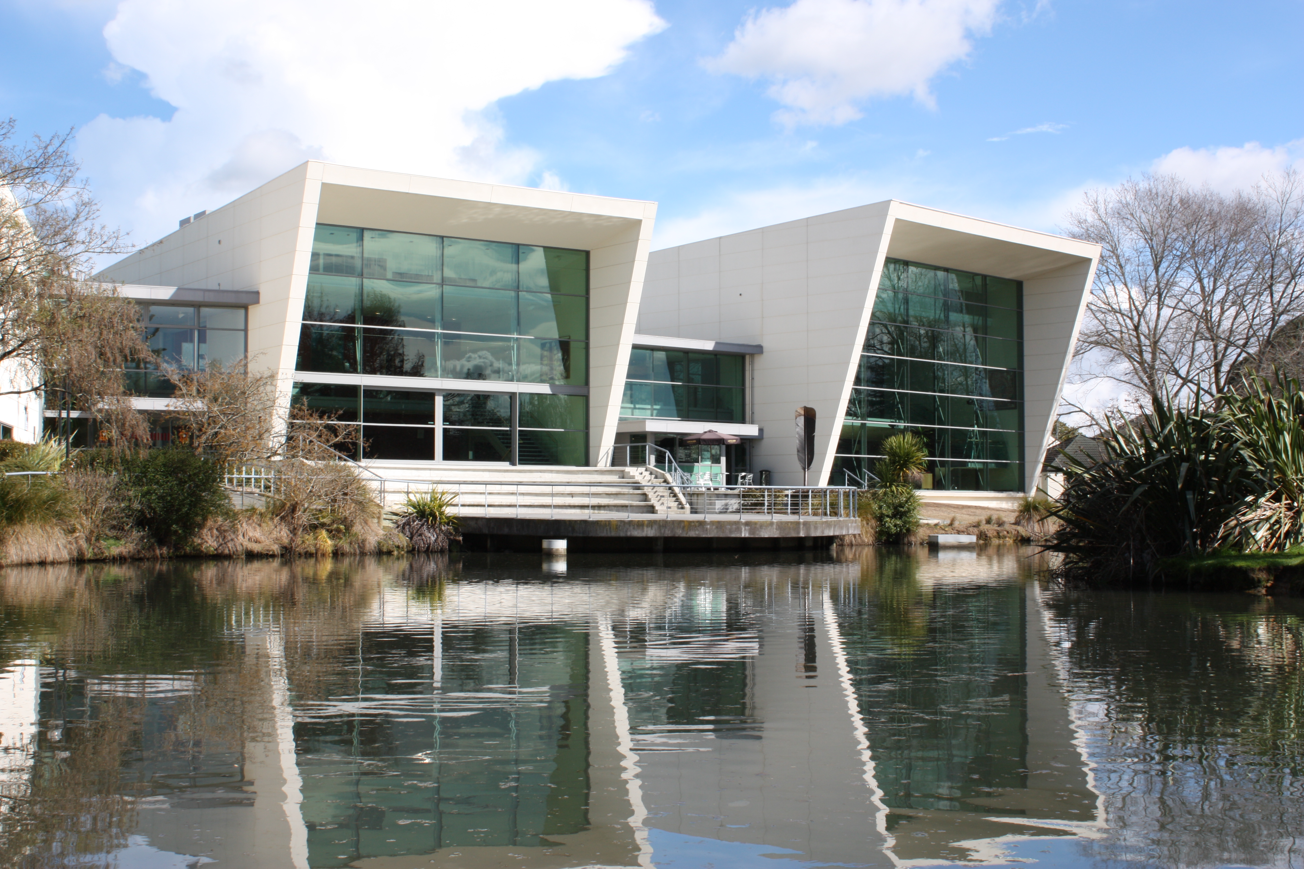 Building on Hamilton campus near the water