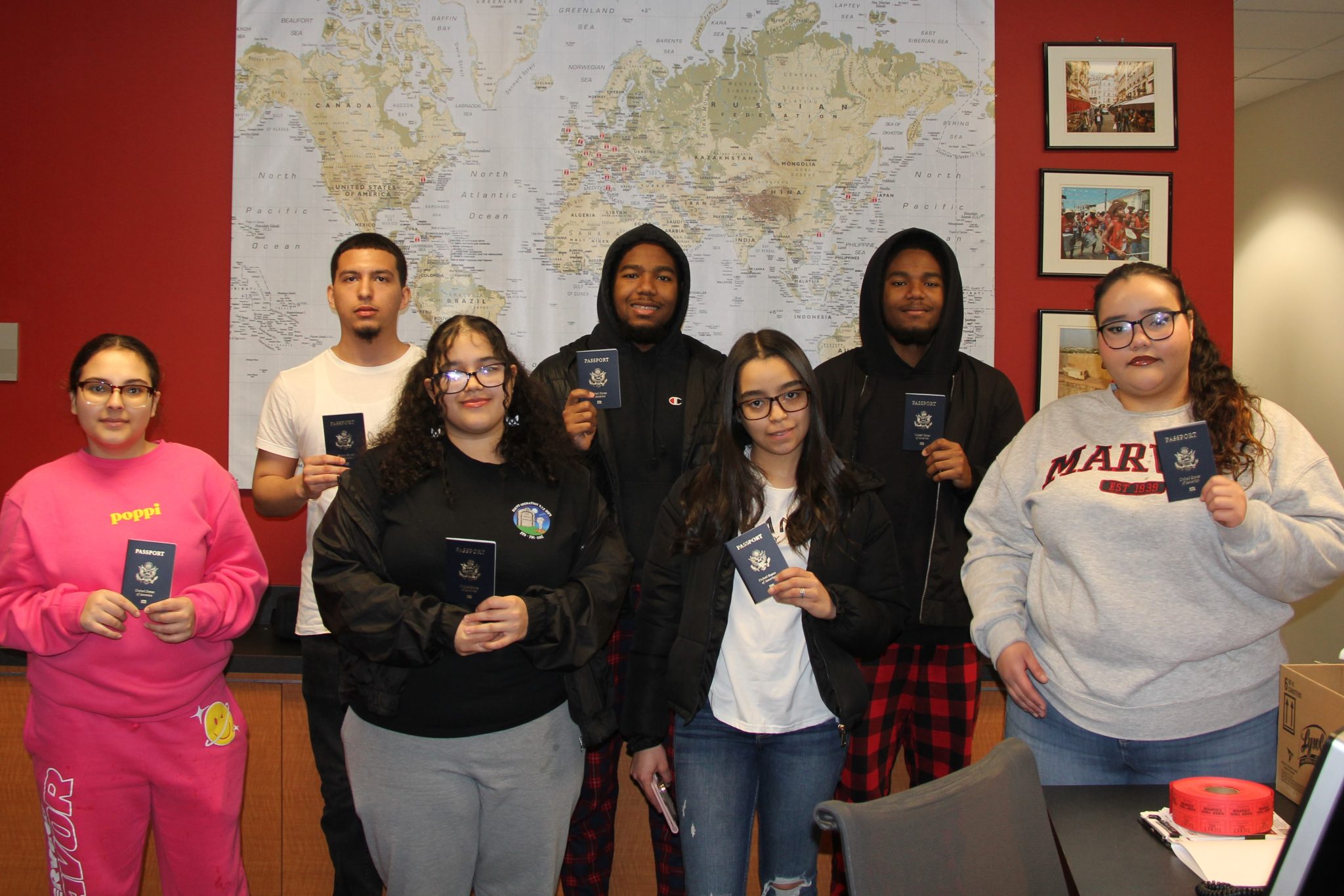 Cecil B. Moore Scholars showing off their new passports
