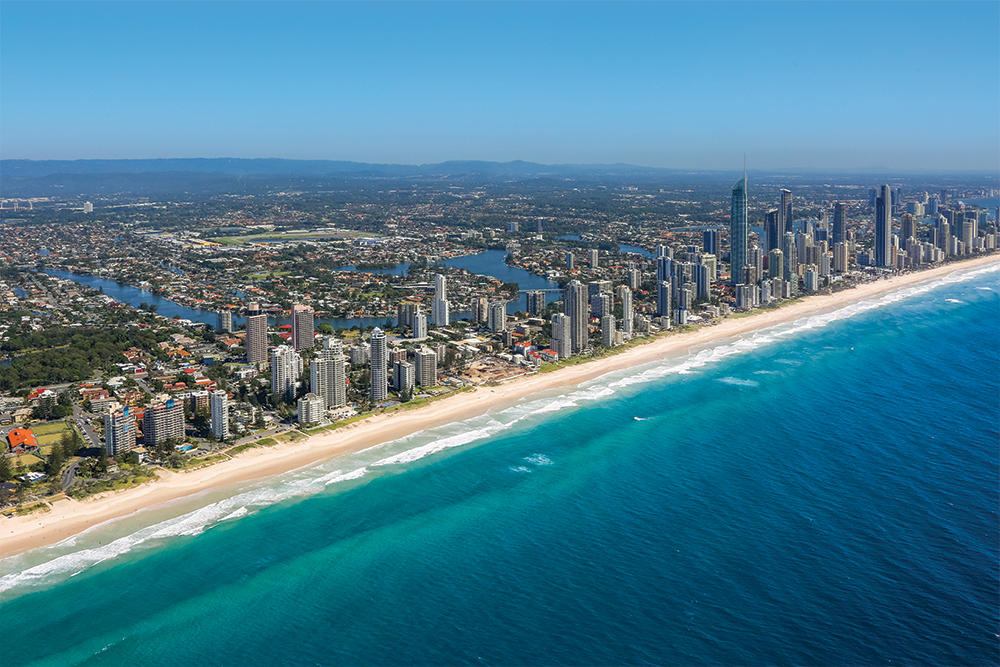 aerial view of the Gold Coast