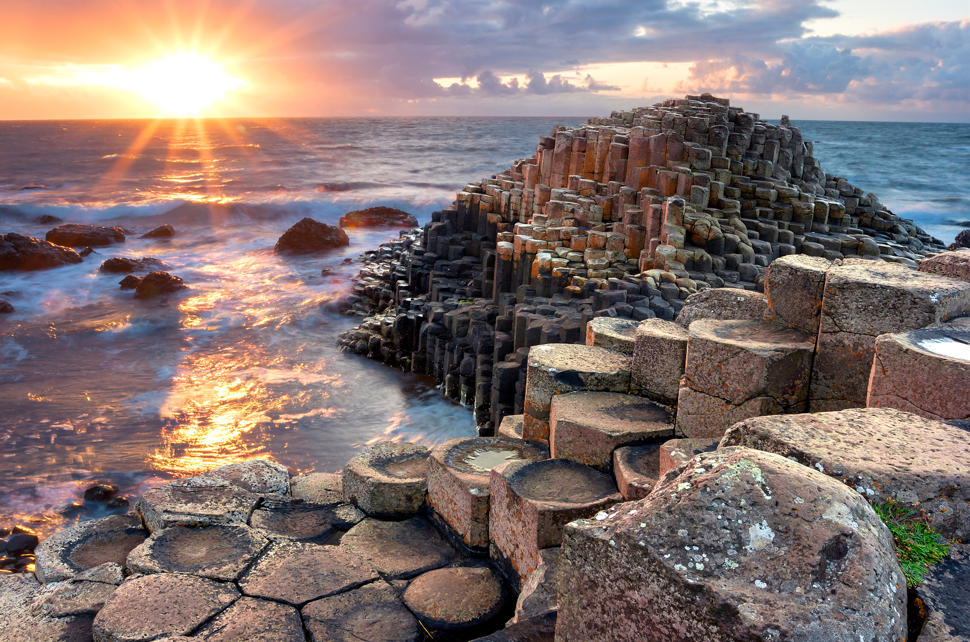 Sunset at Giant s causeway
