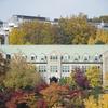 view of Ewha Womans university building amidst trees turning color in autumn