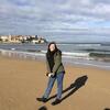 Rachel Murphy at the beach in Gijon, Spain