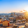 the skyline of palermo while sunset