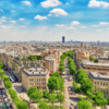 Beautiful panoramic view of Paris from the roof of the Triumphal