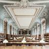 A view of the interior of the library at the Sorbonne
