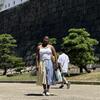 Photo of Kiyanna in front of Osaka Castle